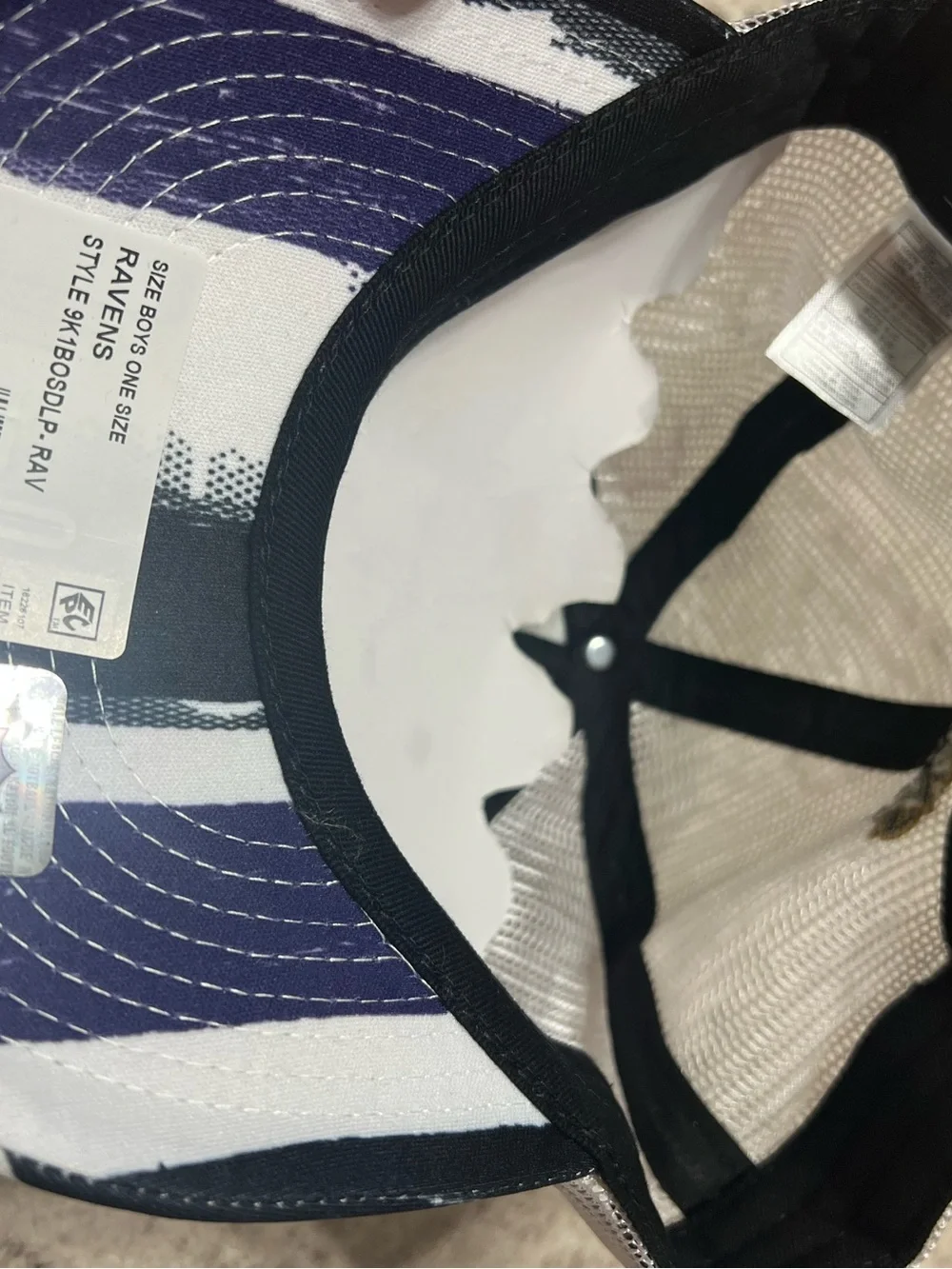 youth New Era Baltimore Ravens striped trucker hat SnapBack